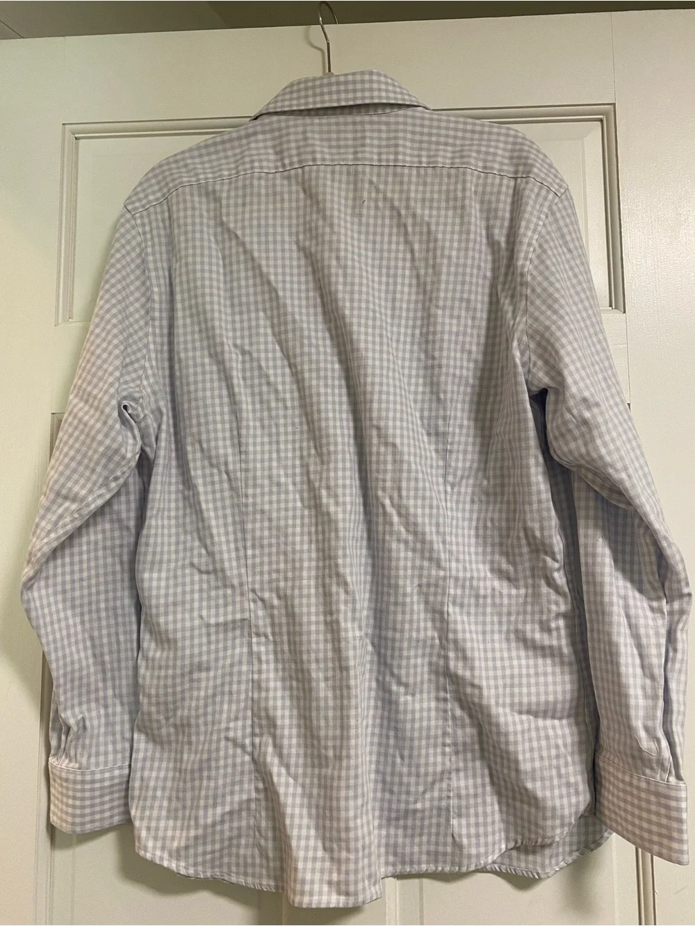 Banana Republic Light Blue and White Gingham Dress Shirt